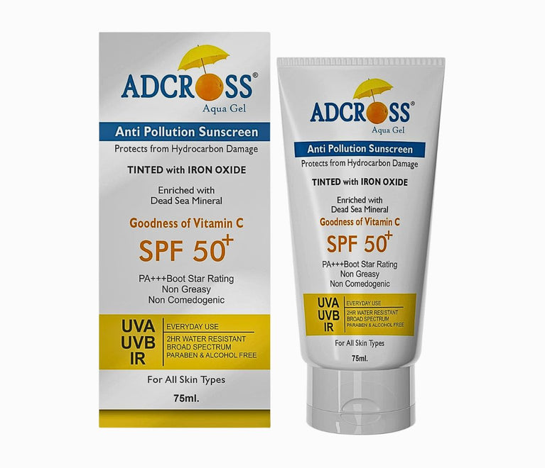 Adonis Adcross SPF 50+ Aqua Sunscreen Gel Tinted with Iron Oxide