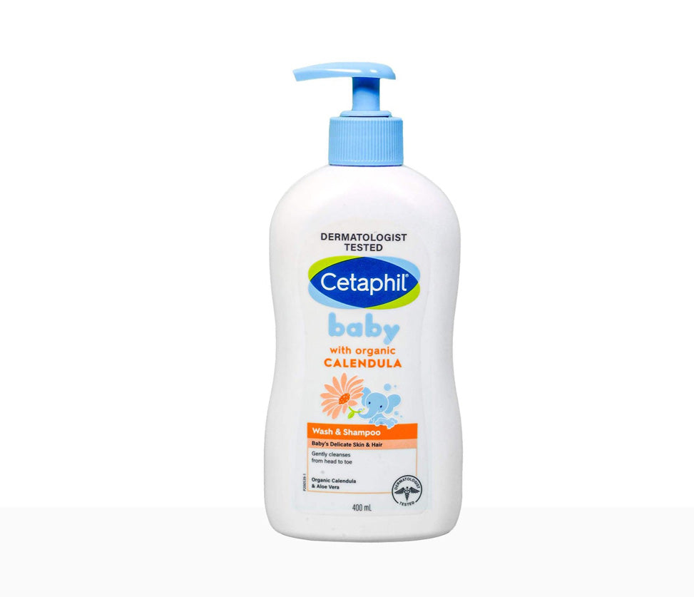 Cetaphil Baby Wash & Shampoo Con Calendula Biologica 221g - Detergente Delicato Senza Lacrime