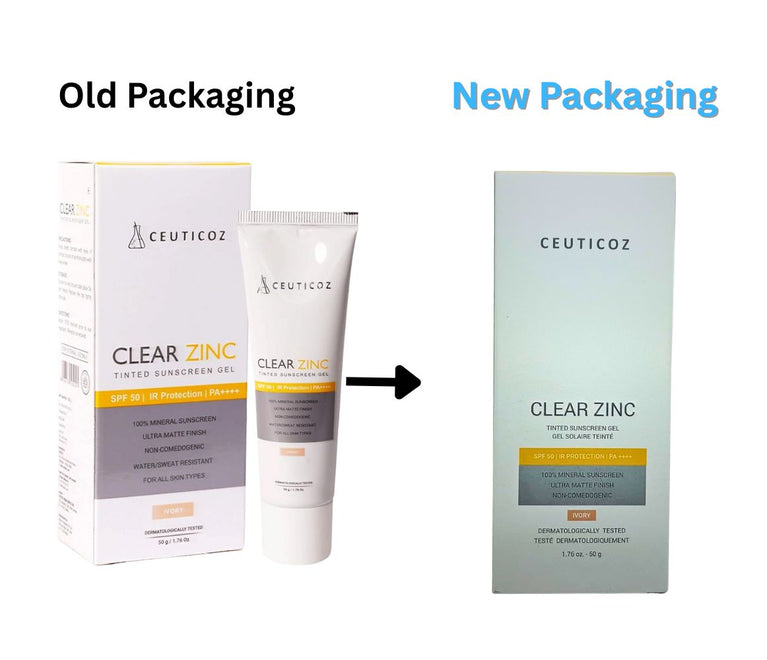 Ceuticoz Clear Zinc Tinted Sunscreen gel, Ivory