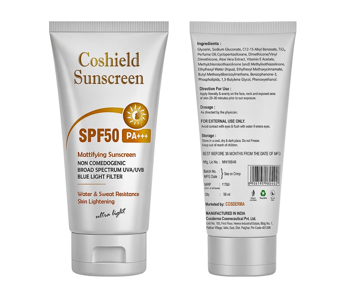 Cosderma Coshield Mattifying Sunscreen SPF 50 PA+++