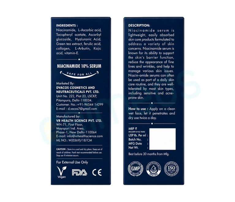 D'VACOS Niacinamide 10% Face Serum