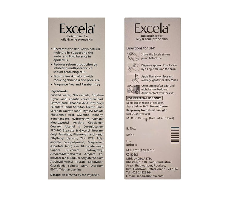 Excela Moisturiser for Oily & Acne Prone Skin