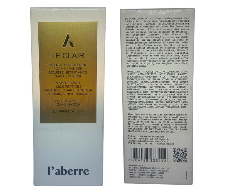 L'aberre Le Clair Intense Brightening Foam Cleanser