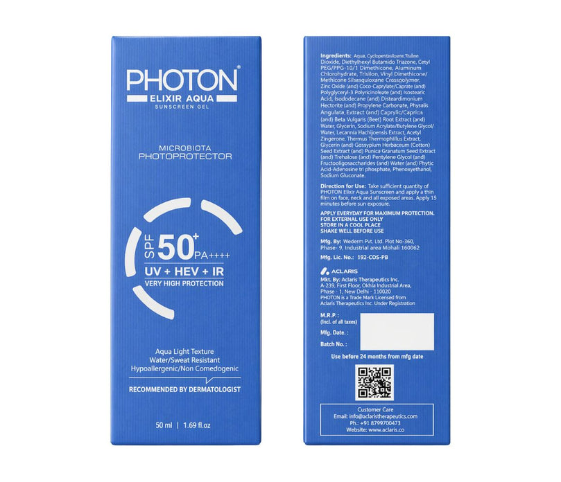 Aclaris Photon Elixir Aqua Sunscreen Gel SPF 50+ PA+++