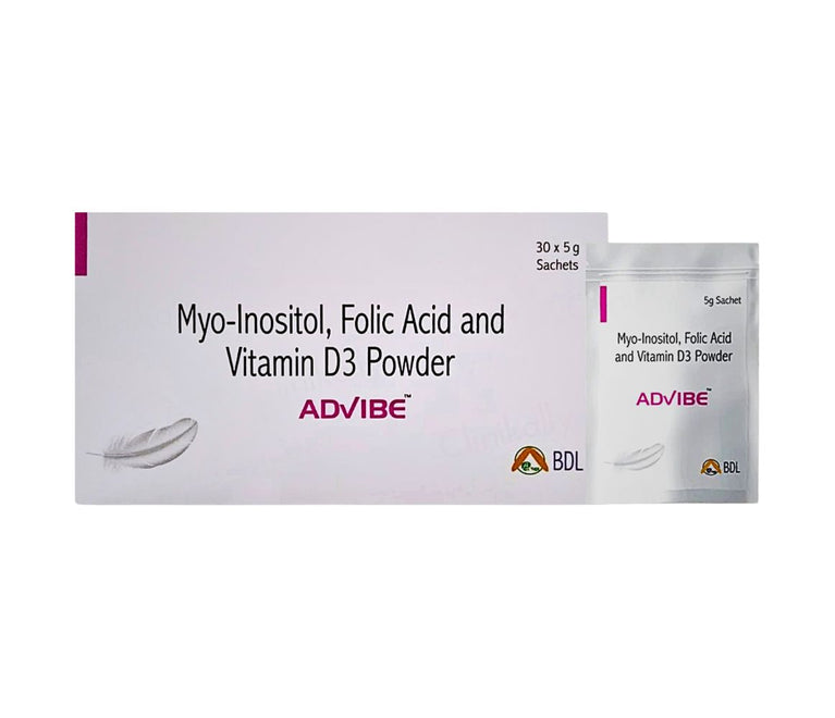 Advibe Myo-Inositol, Folic Acid & Vitamin D3 Nutraceutical Powder