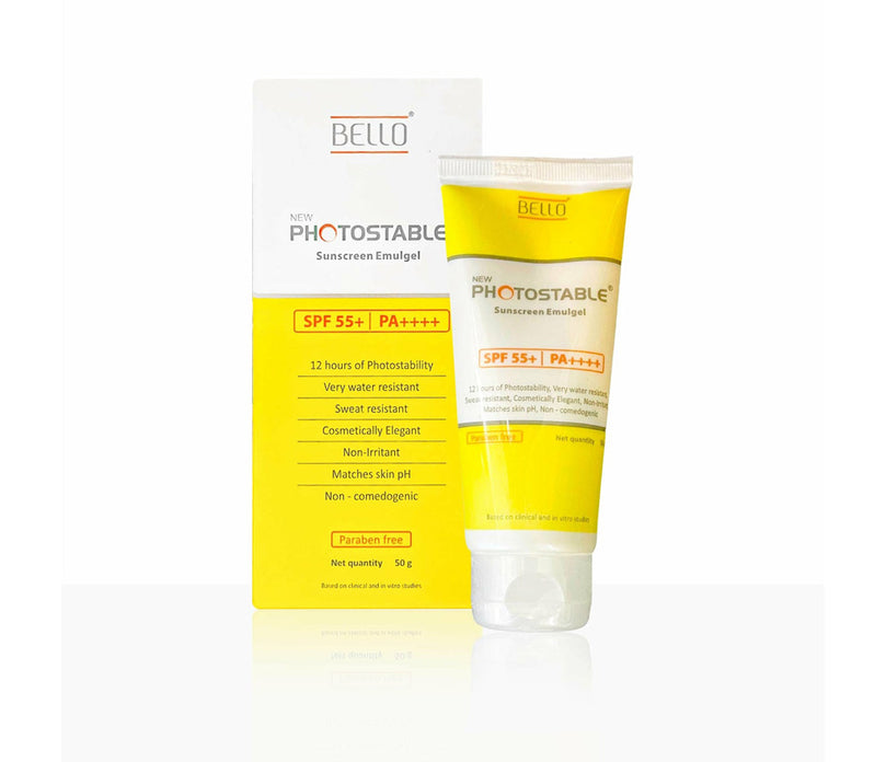 Bello New Photostable Sunscreen Emulgel SPF 55+/PA++++ – DelMeds.com