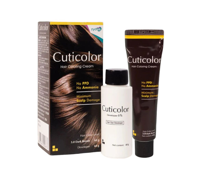Cuticolor Hair Coloring Cream Dark Brown 3.0