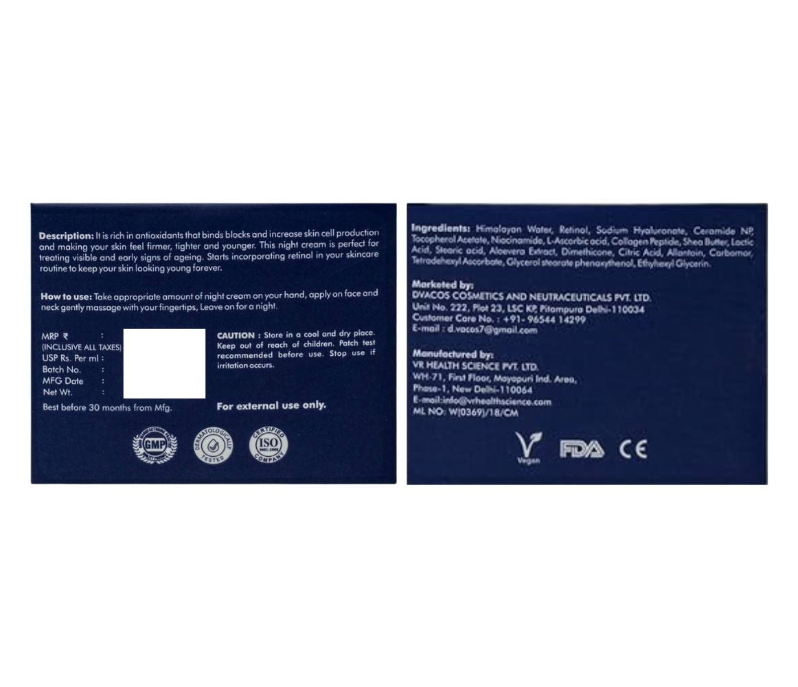 DVACOS Night Repair Cream With Retinol 2