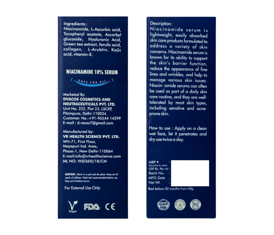 D'VACOS Niacinamide 10% Face Serum