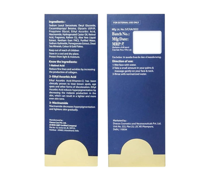 D'vcos 24k Gold Retinol Acid Face wash
