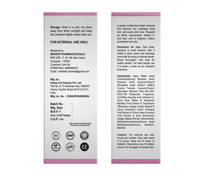 De-TanX Brightening & Exfoliating Gentle Body Wash