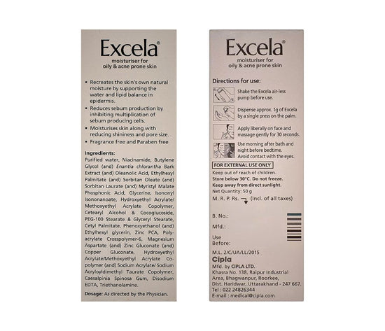 Excela Moisturiser for Oily & Acne Prone Skin