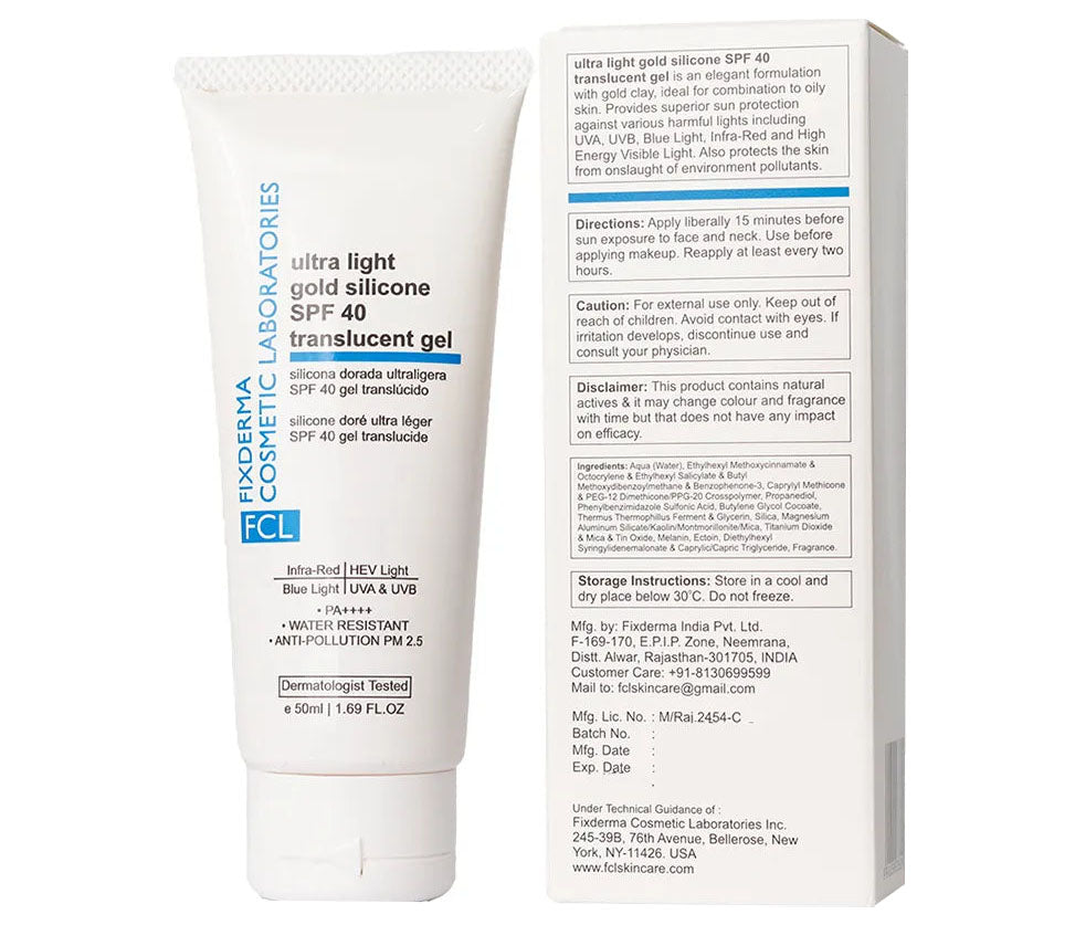 FCL Ultra Light Gold Silicone SPF 40 Translucent Gel