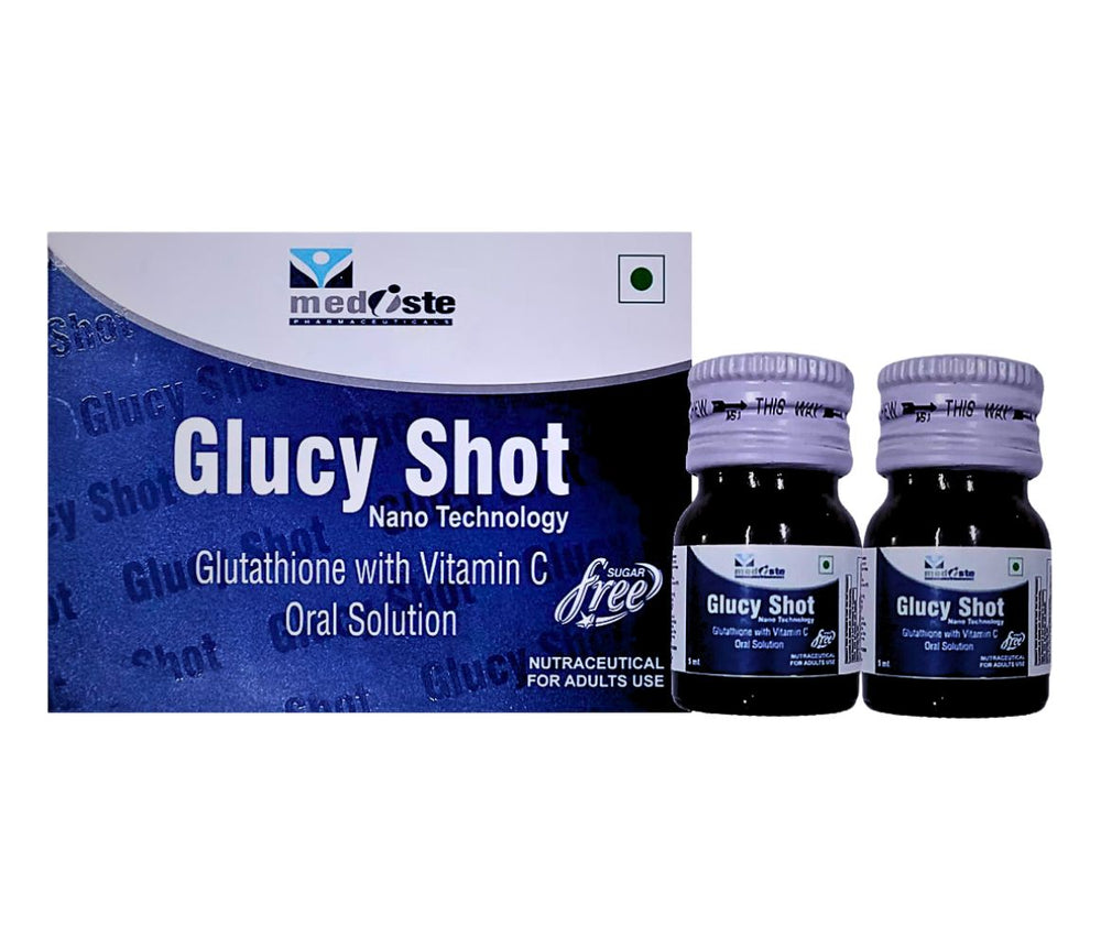 Glucy Shot Glutathione with Vitamin C Oral Solution DelMeds.com Glucy Shot Glutathione with Vitamin C Oral Solution DelMeds.com