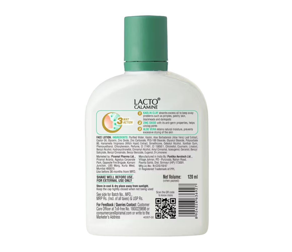 Lacto Calamine Oil Balance Lotion Combination to Normal Skin