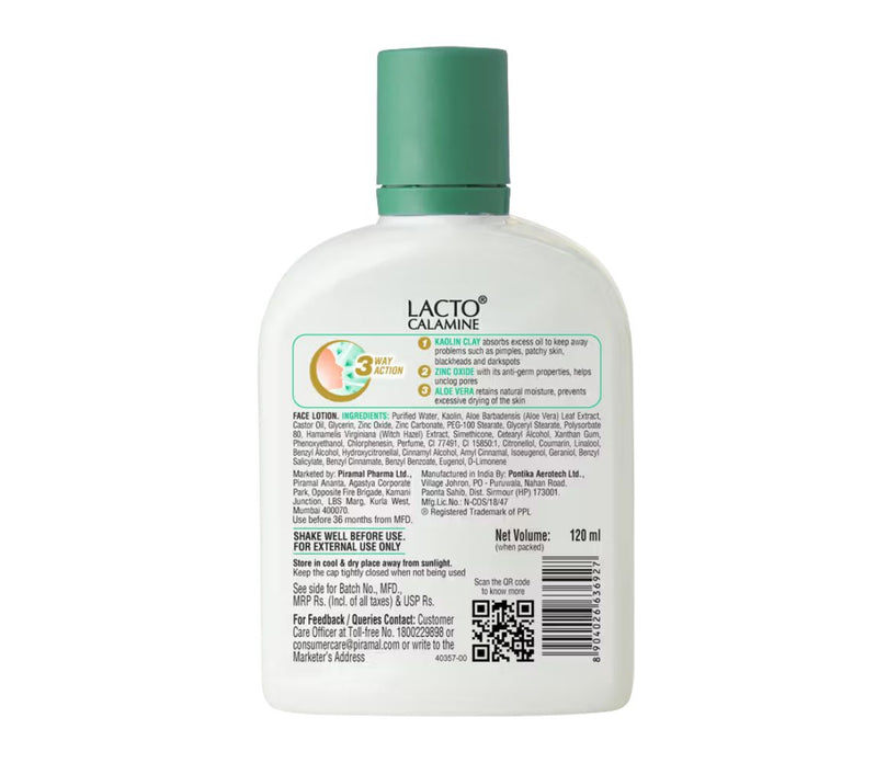 Lacto Calamine Oil Balance Lotion Combination to Normal Skin