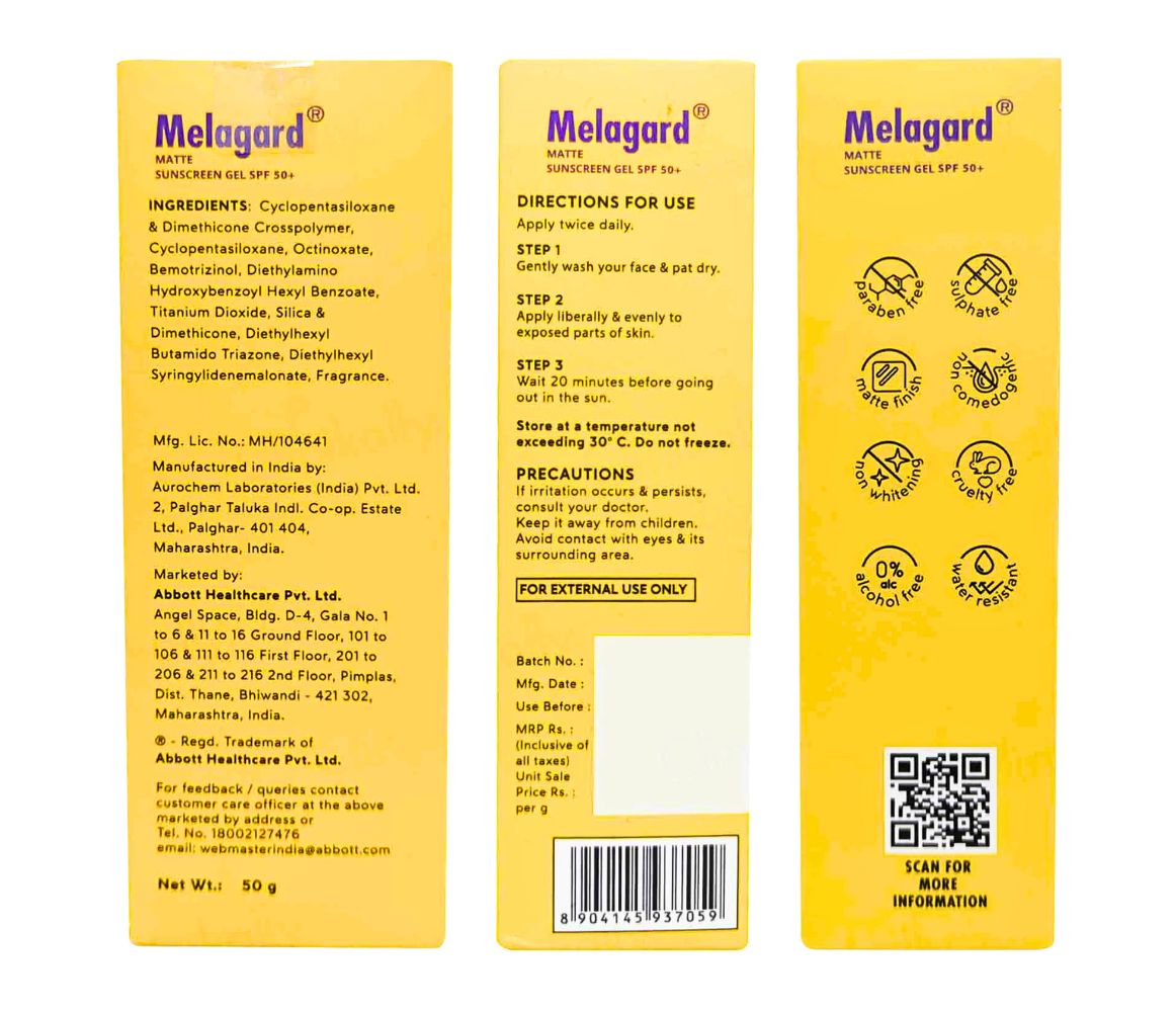 Melagard Matte Sunscreen Gel SPF 50+ PA+++