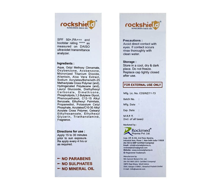 Rockshield Sunscreen Aqua Gel SPF 50 PA+++