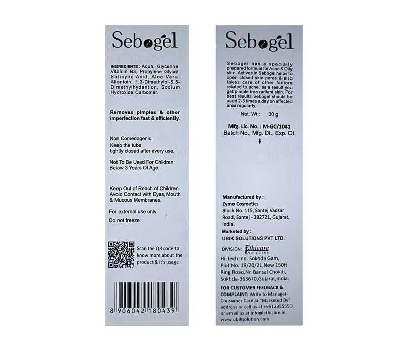Sebogel Salicylic Acid Nicotinamide Gel