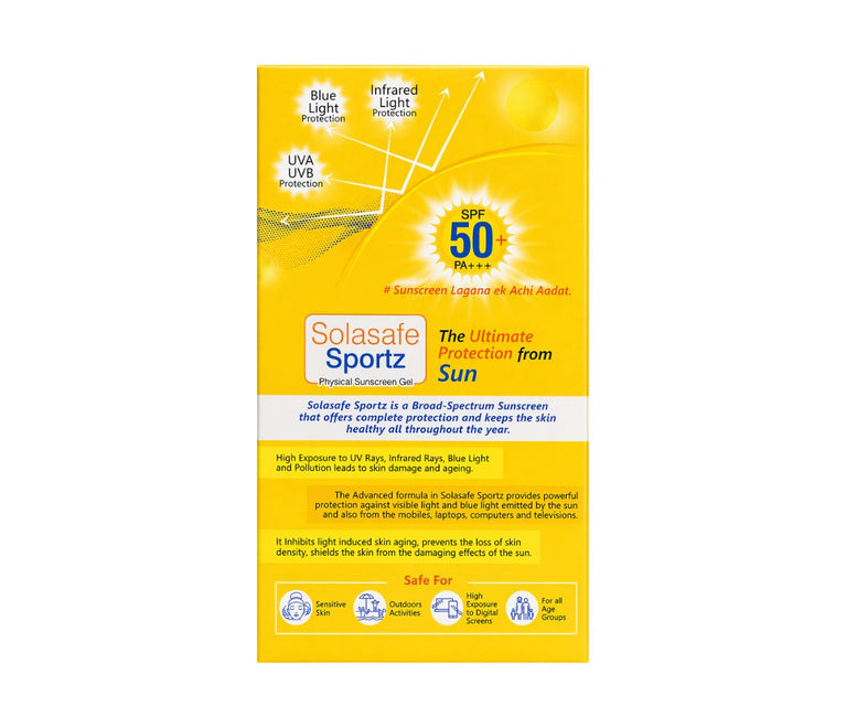 Solasafe Sportz Physical Sunscreen Gel SPF 50+ PA+++