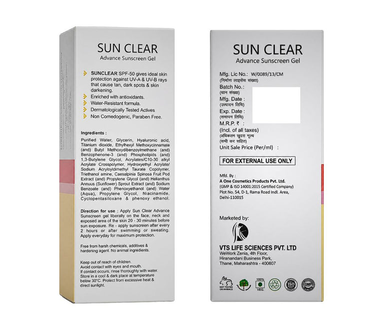 Sunclear Advance Sunscreen Gel SPF 50