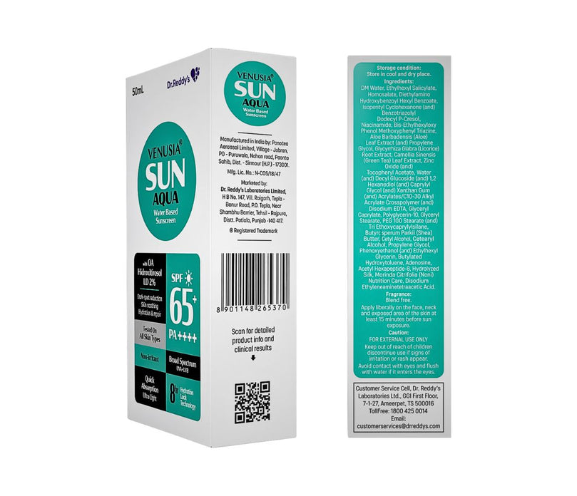 Venusia Sun Aqua Water Based Sunscreen SPF 65+ PA++++